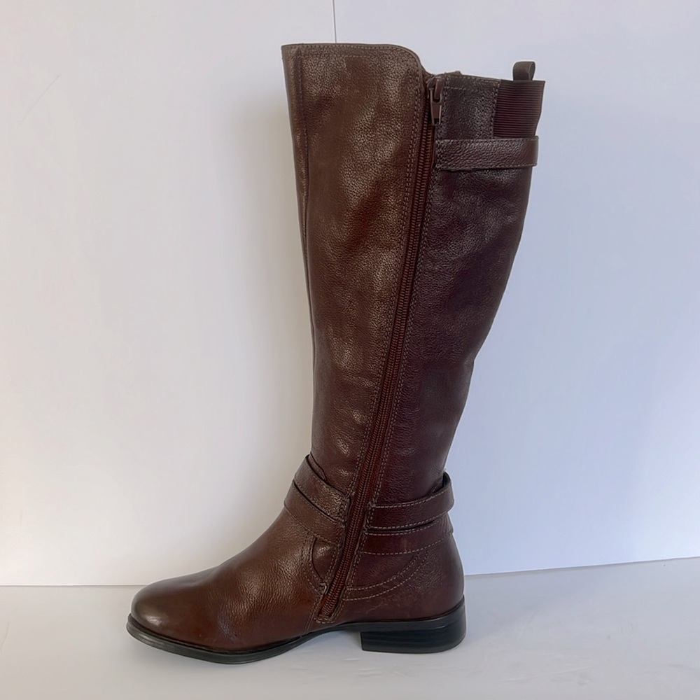 Naturalizer $200 Women's June Leather Knee High Riding Boot Brown Size 6 New - Picture 7 of 15